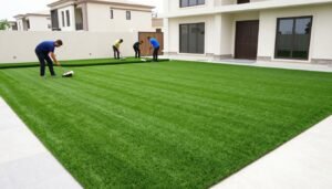 تركيب عشب صناعي في حديقة منزل كويتي تركيب عشب صناعي في حديقة منزل كويتي