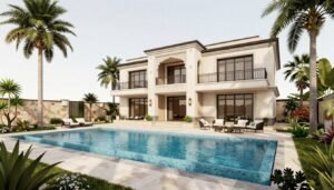 تصميم حديقة فيلا عصرية في الكويت من دار الروضة تصميم حديقة فيلا عصرية في الكويت من دار الروضة