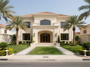 حديقة أمامية فاخرة لفيلا في الكويت حديقة أمامية فاخرة لفيلا في الكويت