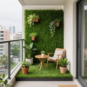 شرفة صغيرة محولة إلى حديقة خضراء شرفة صغيرة محولة إلى حديقة خضراء