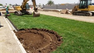 عملية تحضير التربة لتركيب التيل الطبيعي عملية تحضير التربة لتركيب التيل الطبيعي