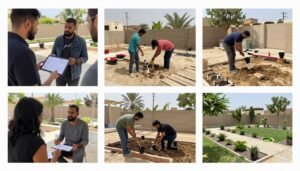 عملية تنفيذ مشروع تنسيق حدائق في الشويخ عملية تنفيذ مشروع تنسيق حدائق في الشويخ