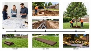 مراحل تنفيذ مشروع تنسيق حديقة بالتسلسل