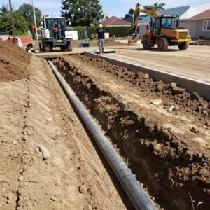 مرحلة تسوية الأرض وتصريف المياه مرحلة تسوية الأرض وتصريف المياه