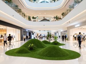 مركز تجاري حديث مع ديكور من الثيل الصناعي مركز تجاري حديث مع ديكور من الثيل الصناعي