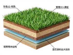 مقطع عرضي يوضح طبقات الثيل الصناعي المختلفة مقطع عرضي يوضح طبقات الثيل الصناعي المختلفة
