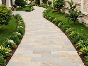 ممرات حدائق مرصوفة بالحجر الطبيعي