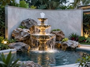 نوافير وشلالات جميلة في حدائق الكويت