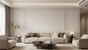 الرئيسية 9 صبغ مطفى مطبق على جدران منزل عصري في الكويت