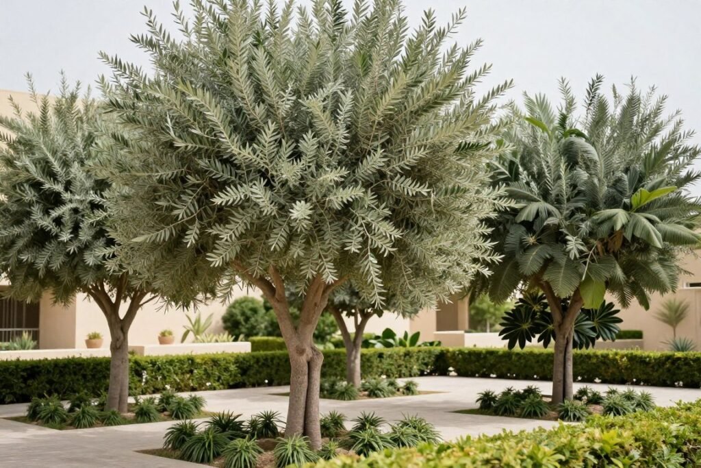 أشجار الزيتون الزينة في الحديقة أشجار الزيتون الزينة في الحديقة