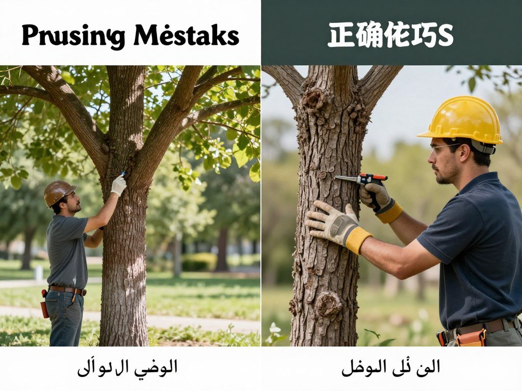 أمثلة على أخطاء تقليم الأشجار الشائعة والطريقة الصحيحة