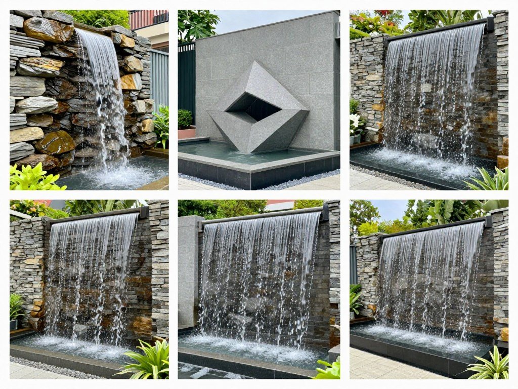 أنواع مختلفة من تصميم الشلالات في الحدائق