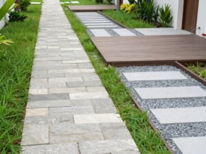 أنواع مختلفة من ممرات الحدائق في صباح الأحمد