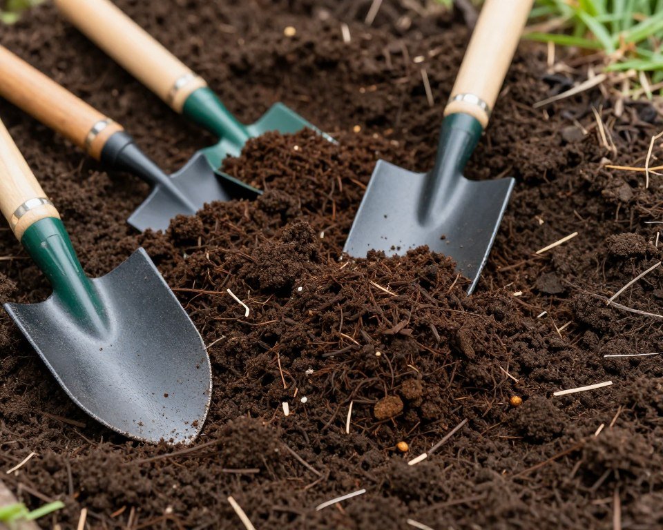 إضافة السماد العضوي والمواد المغذية للتربة