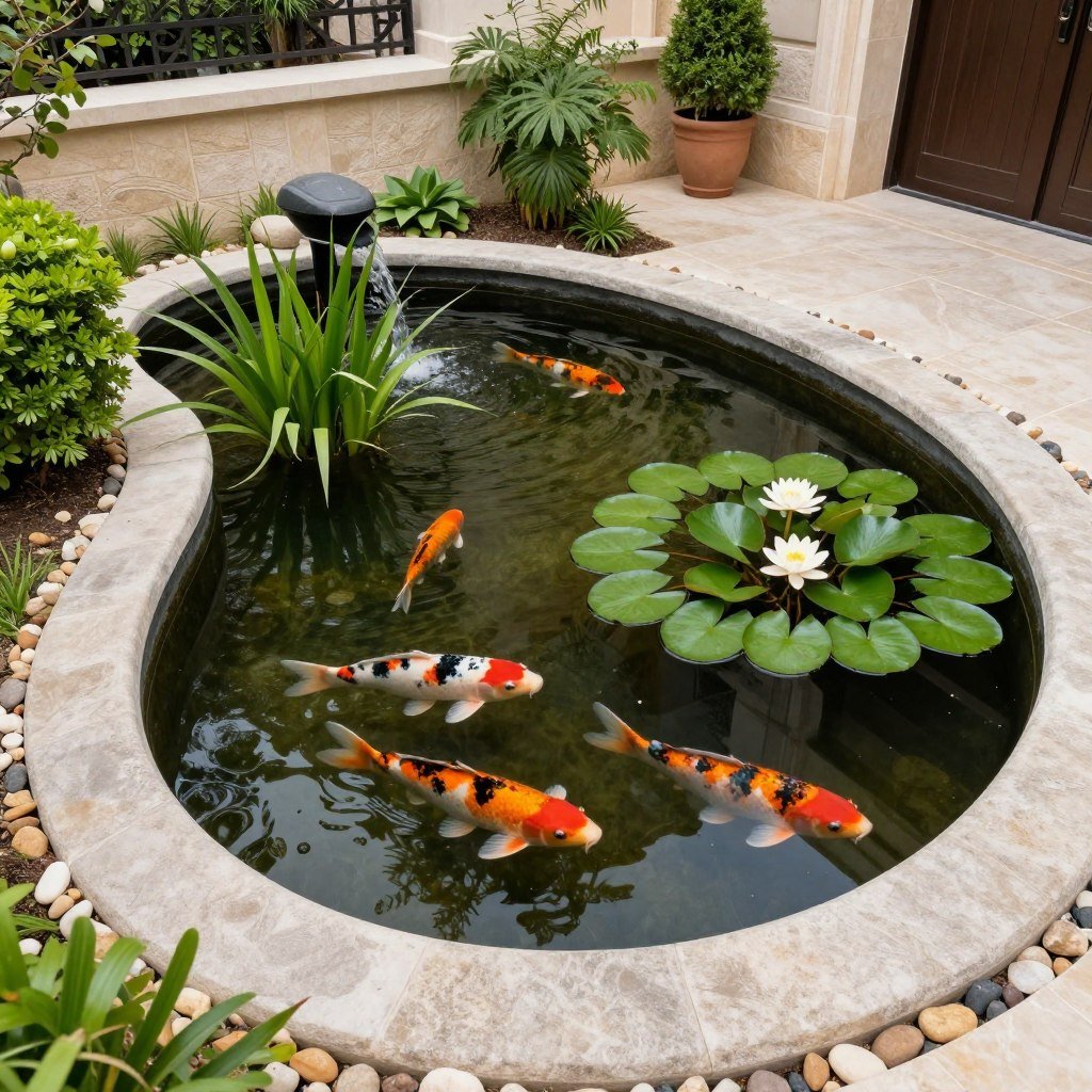 برك مائية طبيعية في حديقة فيلا برك مائية طبيعية في حديقة فيلا