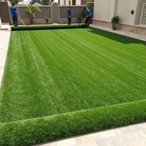 تركيب العشب الطبيعي والصناعي