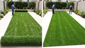 تركيب العشب الطبيعي والصناعي في حدائق العارضية