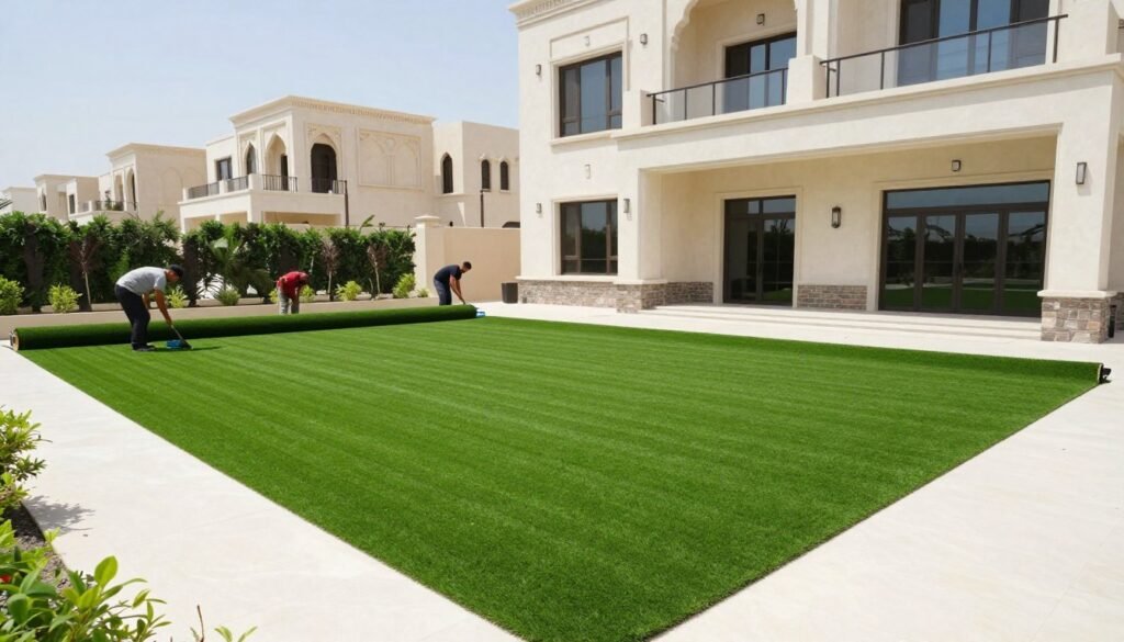 تركيب عشب صناعي
