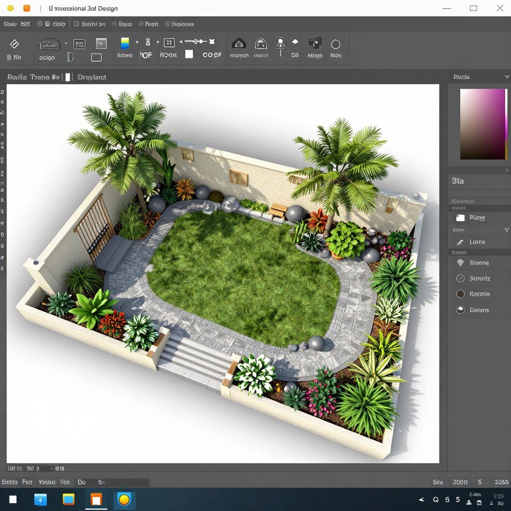 تصميم ثلاثي الأبعاد لحديقة منزلية تصميم ثلاثي الأبعاد لحديقة منزلية