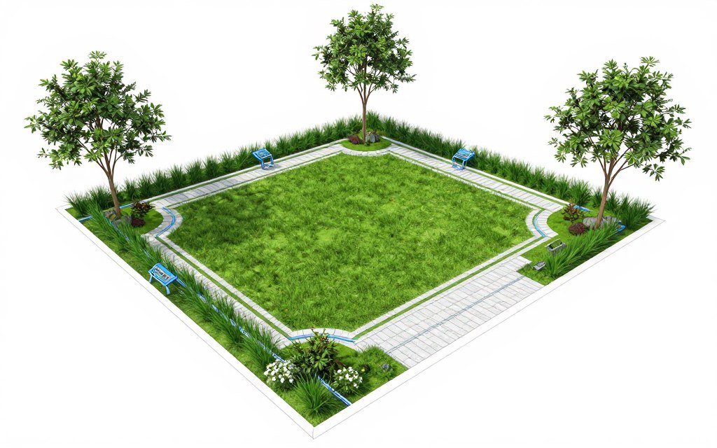 تصميم ثلاثي الأبعاد لمشروع حديقة بالتيل الطبيعي