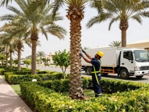 تقليم الأشجار في حدائق الكويت