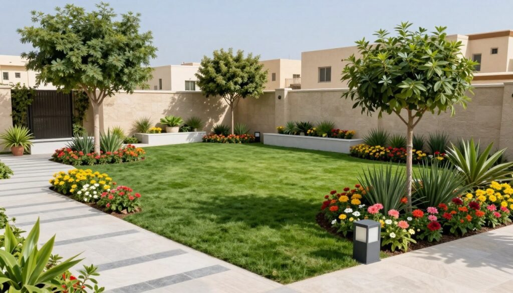 تنسيق حدائق الخالدية مع تصميم عصري وزراعة متقنة