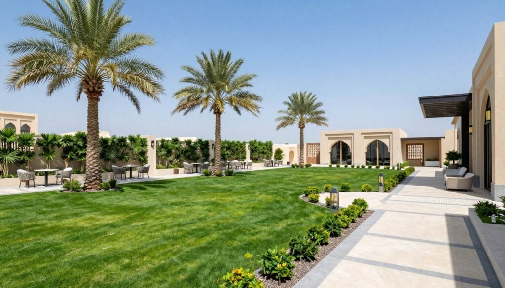 تنسيق حدائق الروضة بتصميم عصري في الكويت
