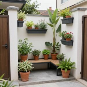 حديقة صغيرة مصممة بذكاء مع استغلال أمثل للمساحة حديقة صغيرة مصممة بذكاء مع استغلال أمثل للمساحة