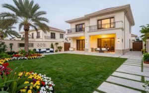 حديقة فلة منسقة بشكل جميل في الكويت