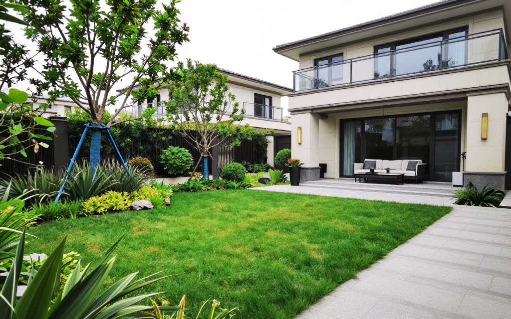 حديقة فيلا كويتية تجمع أنواع مختلفة من الثيل الطبيعي حديقة فيلا كويتية تجمع أنواع مختلفة من الثيل الطبيعي