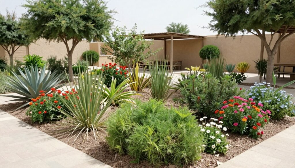 حديقة مزدهرة في الصيف الكويتي حديقة مزدهرة في الصيف الكويتي