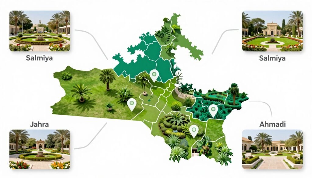 خدمات تنسيق حدائق في جميع مناطق الكويت