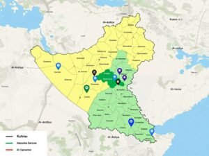 خريطة مناطق خدمات تنسيق الحدائق في الكويت