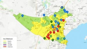 خريطة مناطق خدمة تنسيق الحدائق في الكويت