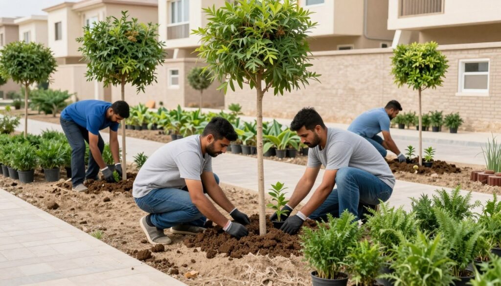 زراعة الأشجار والنباتات في حديقة منزلية بالكويت زراعة الأشجار والنباتات في حديقة منزلية بالكويت