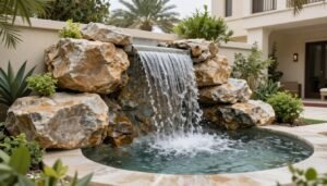 شلال صناعي في حديقة بالسالمية