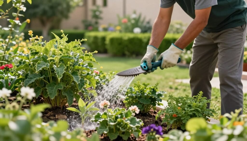 صيانة حدائق الخالدية والعناية بالنباتات