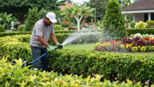 صيانة دورية لحديقة في صباح الأحمد عبر الفصول