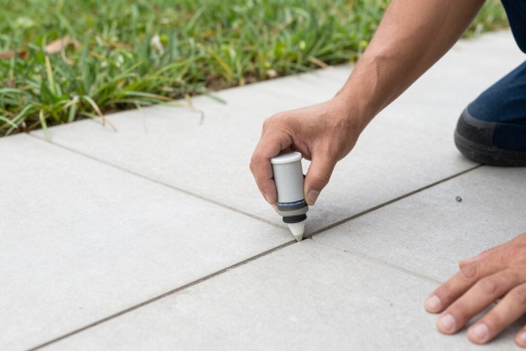 صيانة فواصل البلاط في الحدائق