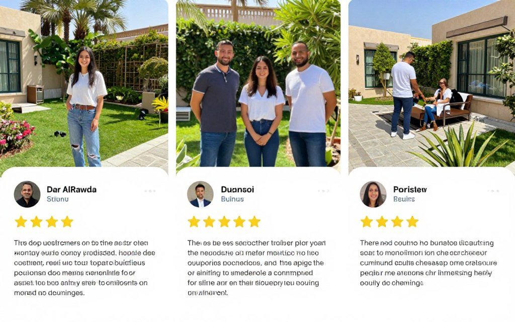 عملاء سعداء مع حدائقهم من دار الروضة