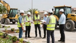 فريق دار الروضة المحترف في موقع عمل بصباح الأحمد