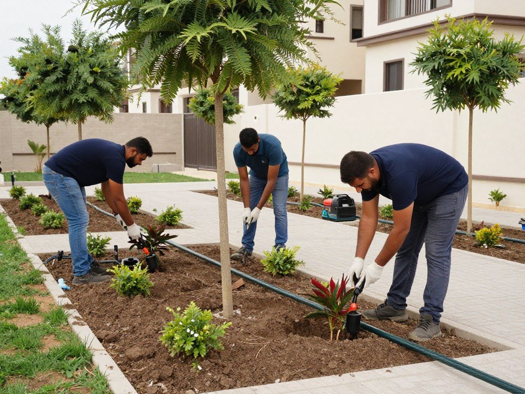 فريق عمل شركة تنسيق حدائق محترف يعمل في العديلية فريق عمل شركة تنسيق حدائق محترف يعمل في العديلية