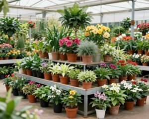 مجموعة متنوعة من النباتات والزهور