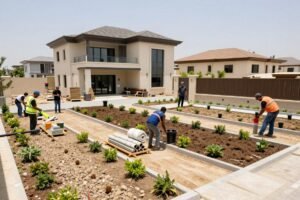 مشروع تنسيق حديقة متكامل في الكويت