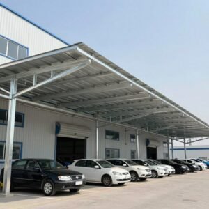 مظلة سيارات حديد مجلفن مقواة للاستخدام التجاري