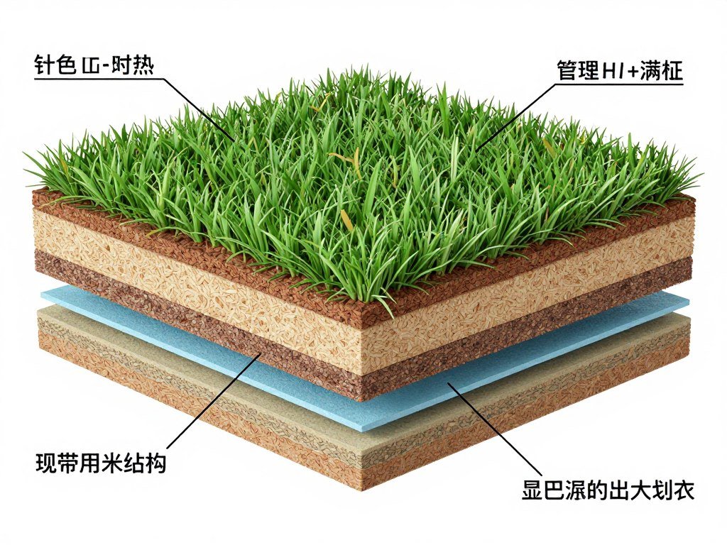 مقطع عرضي يوضح طبقات الثيل الصناعي المختلفة