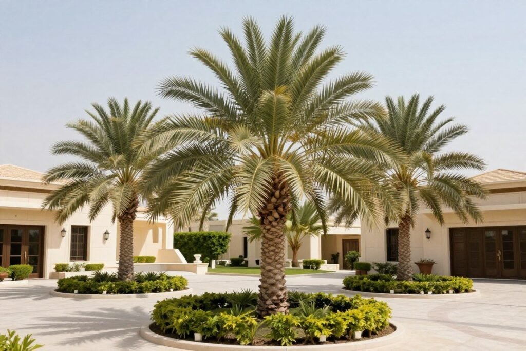 نخيل الخلاص في حديقة منزلية