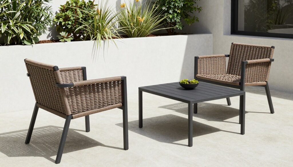أثاث خارجي مودرن مصنوع من مواد مقاومة للحرارة والطقس