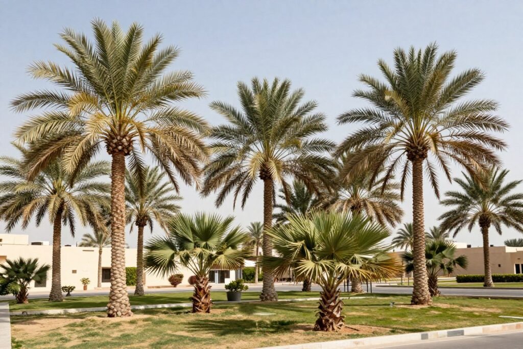 أشجار النخيل في حدائق كيفان