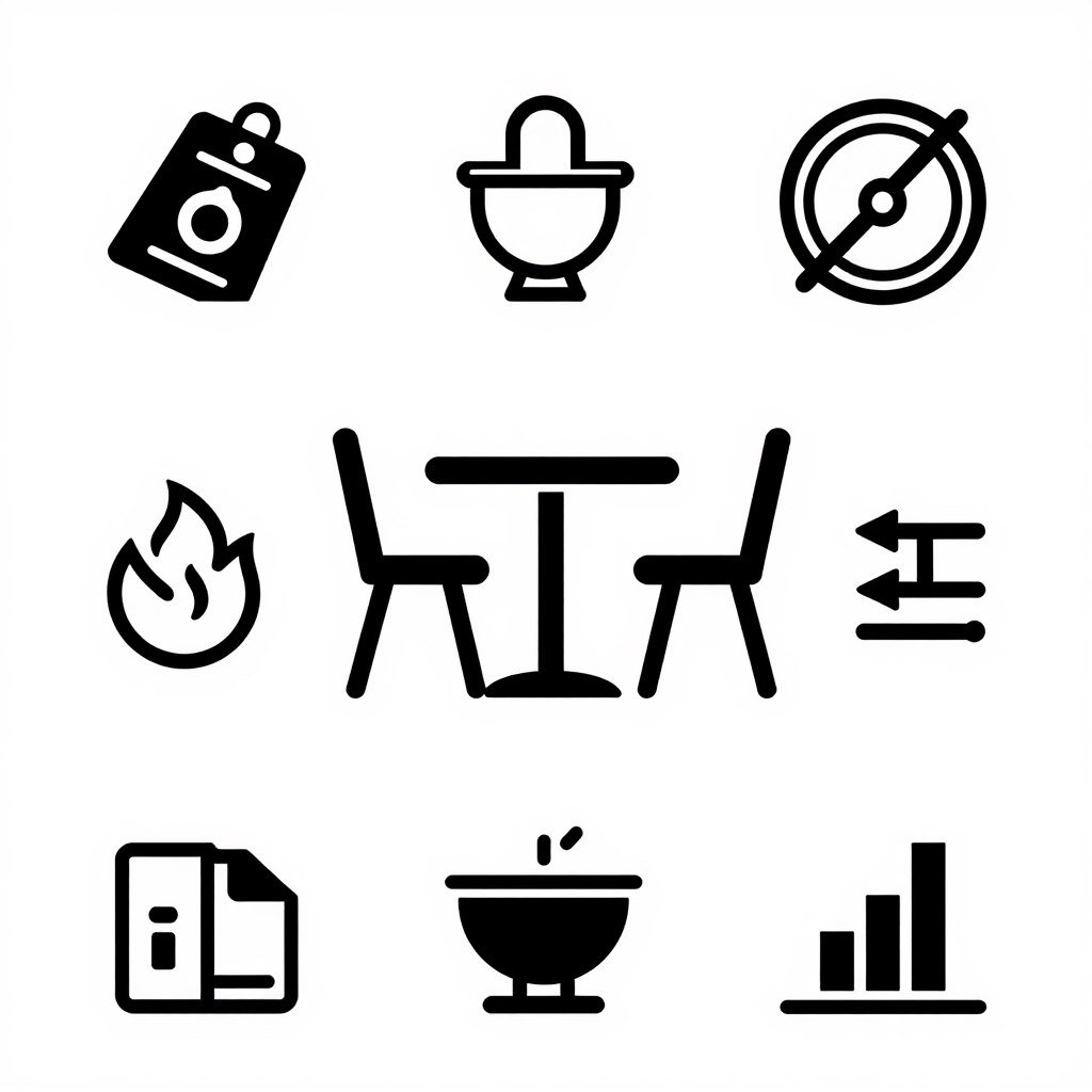 أيقونة تمثل الإكسسوارات الإضافية للجلسة الخارجية